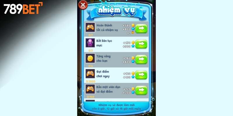 Game cung cấp nhiều nhiệm vụ cho thành viên